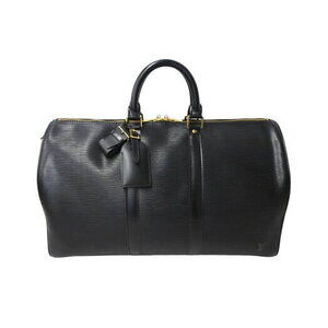 Louis Vuitton Epi Keepall Boston Bag Travel Leather Noir Black Gold